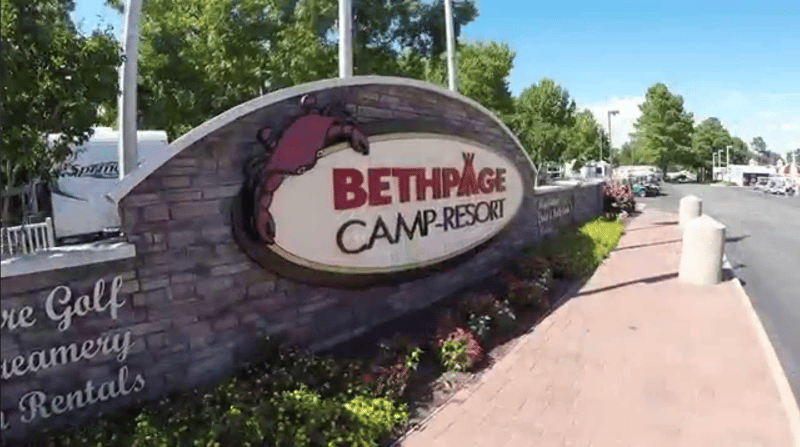 Bethpage Camp Resort  entryway sign