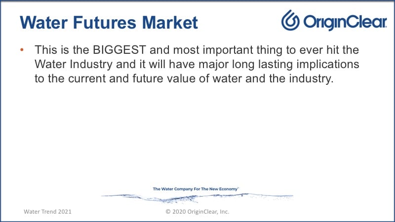 Water Futures - the biggest thing to ever hit the Water Industry