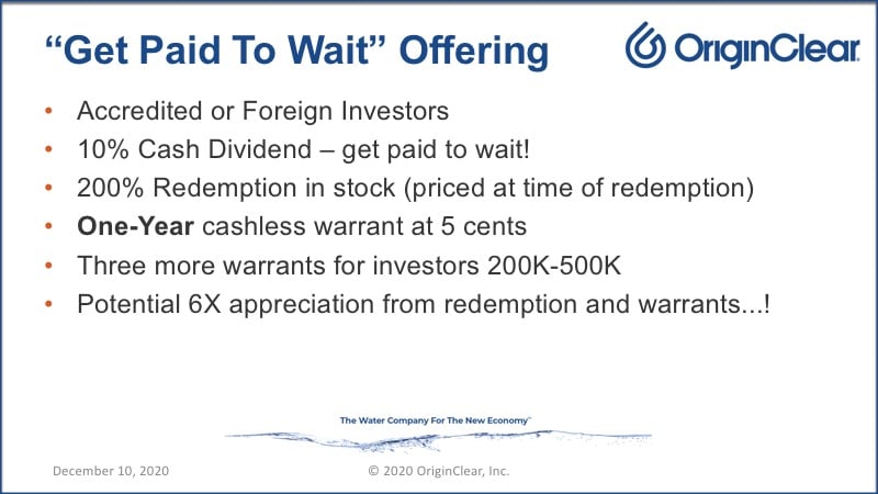Get paid to wait offering