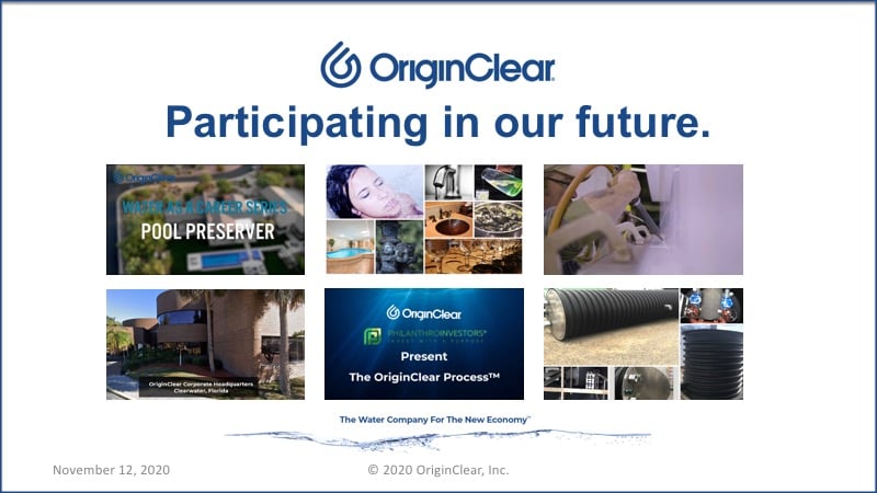 Participating in OriginClear's offering