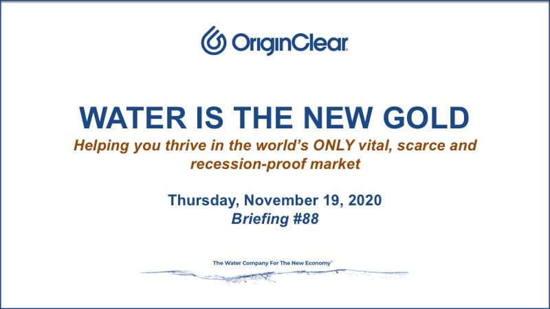 Water is the New Gold 19 November 2020