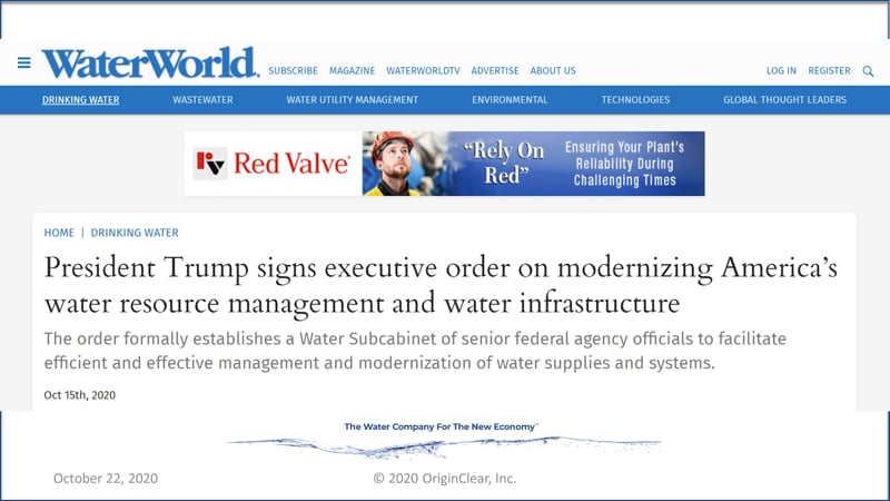 article on President Trump's Executive Order for water