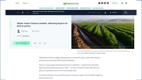 A water futures market