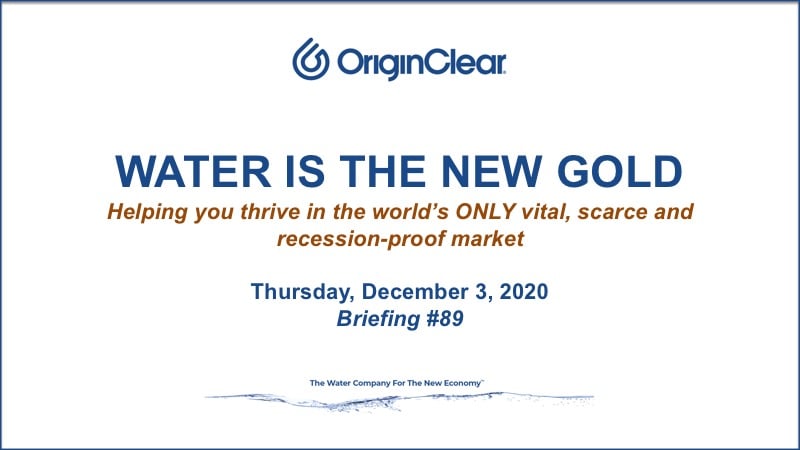 Water is the New Gold title slide