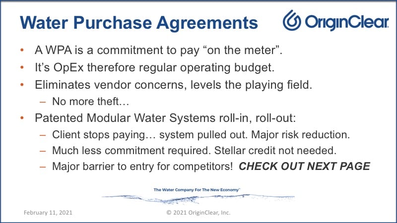 Water purchase agreements