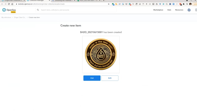 Minted $H2O demo coin