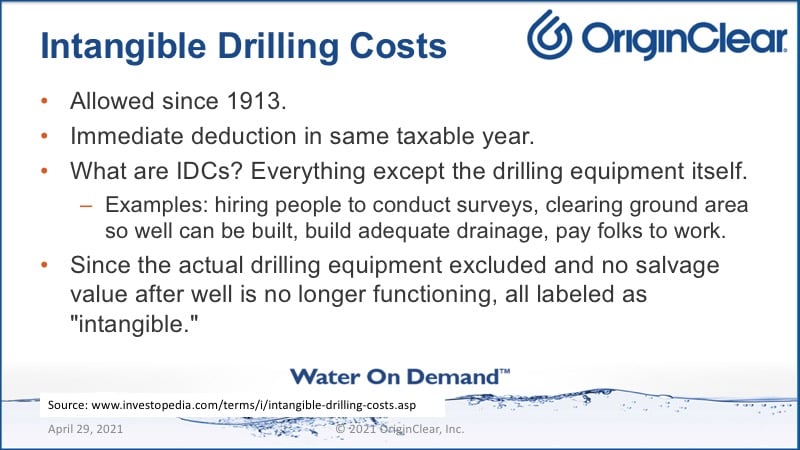 Intangible drilling costs