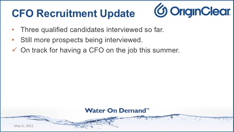 CFO Recruitment update
