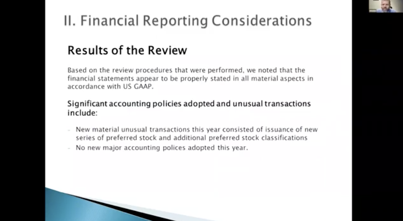 Financial Reporting Considerations