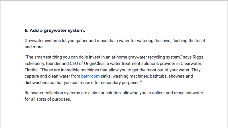 add a greywater system